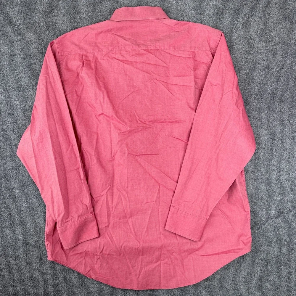 Banana Republic Shirt Mens 17 XL Pink Red Long Sleeve Button Up Cotton